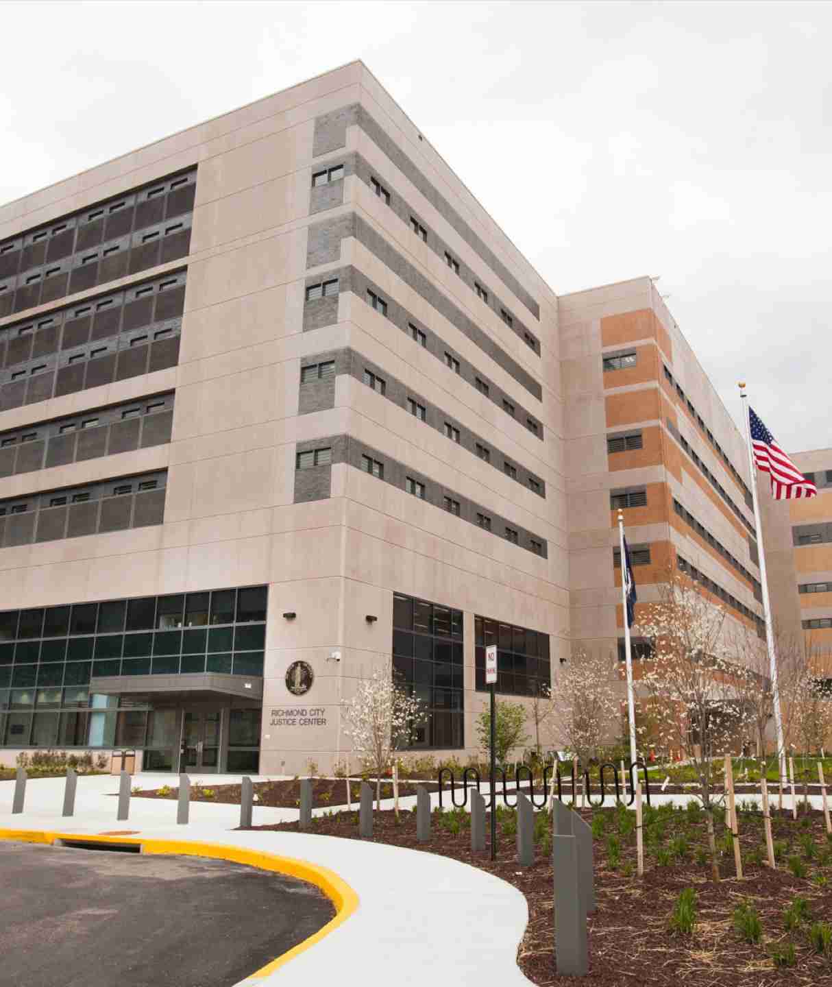 Tindall Corporation Corrections Precast Concrete Richmond Justice Center Front Entrance Richmond Virginia Jail Corrections Institute