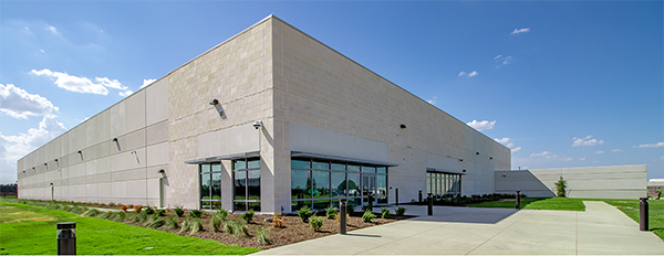 A large, precast concrete data center.