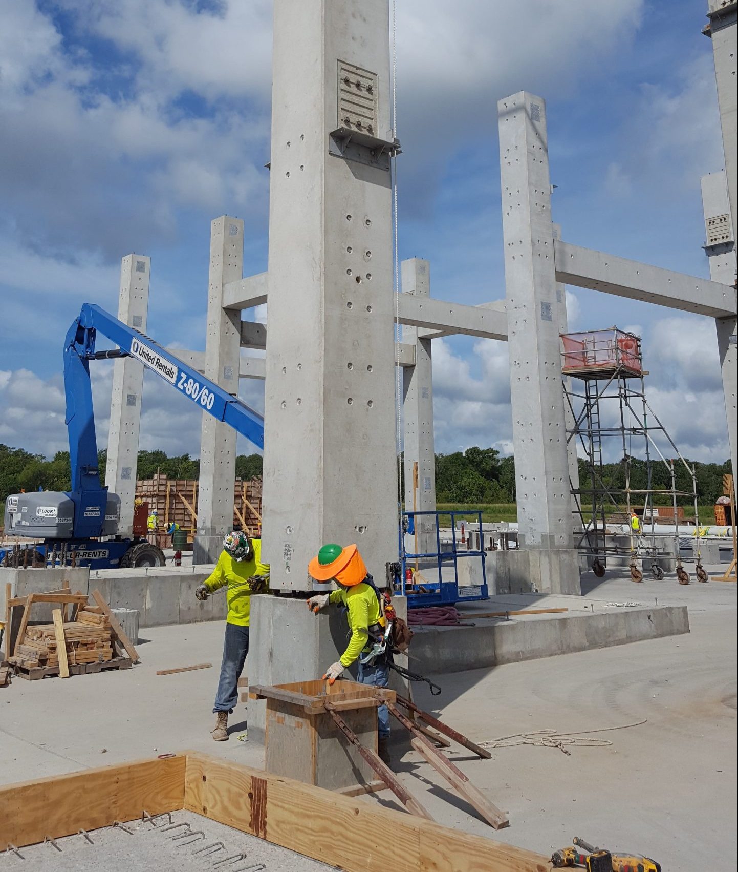 Tindall Corporation Petrochemical Industrial Precast Concrete Dow Chemical Company Construction Columns Freeport Texas