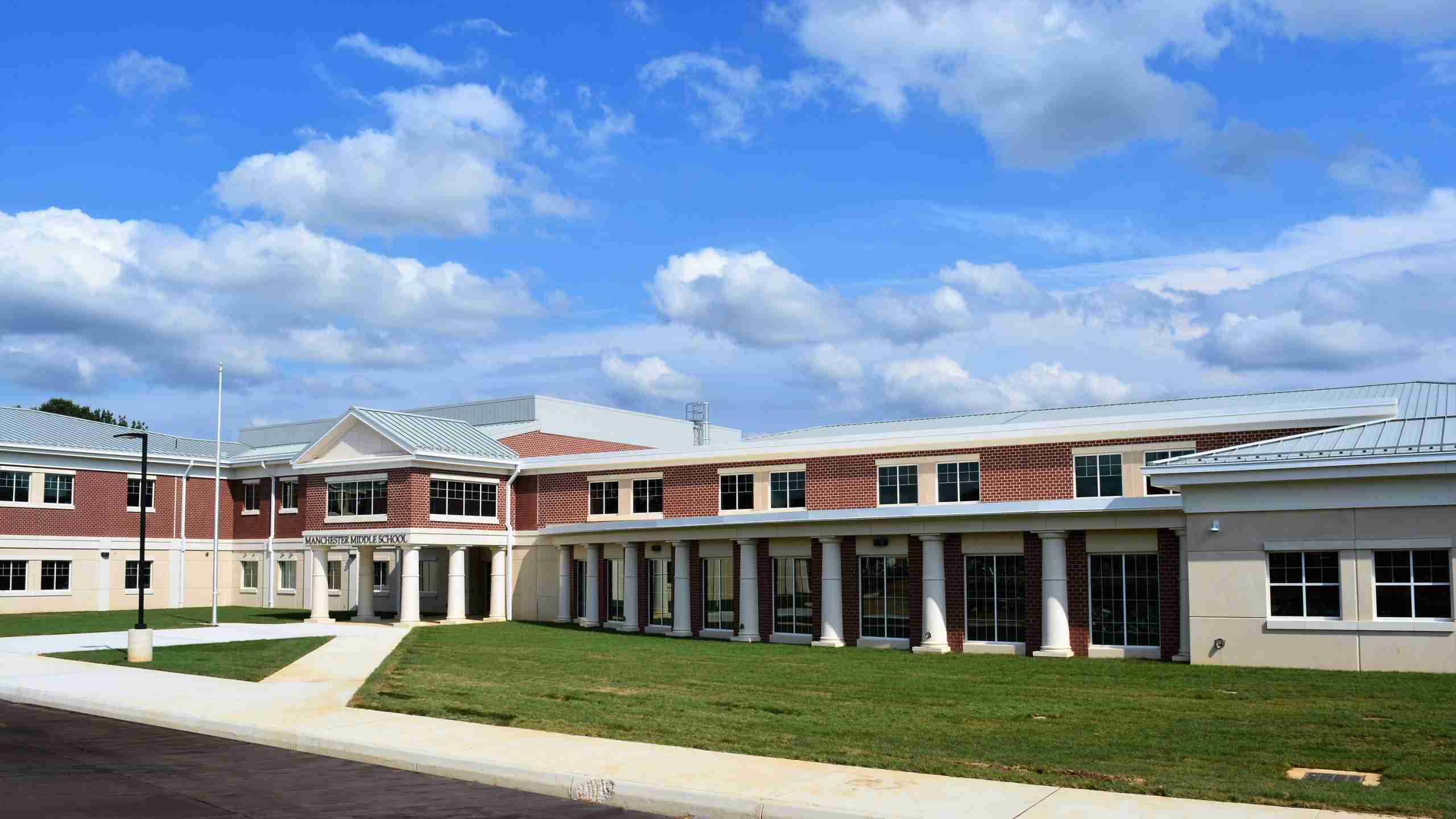 Exterior of Tindall precast wall panels on Manchester Middle School